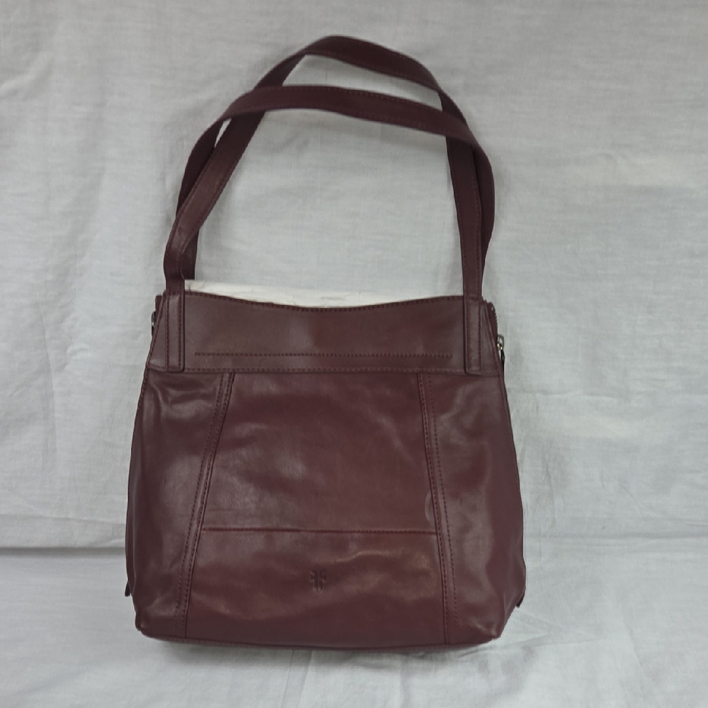 FRYE NEW LENA WINE Burgundy Leather Shoulder Large Purse Tote Bag NWT